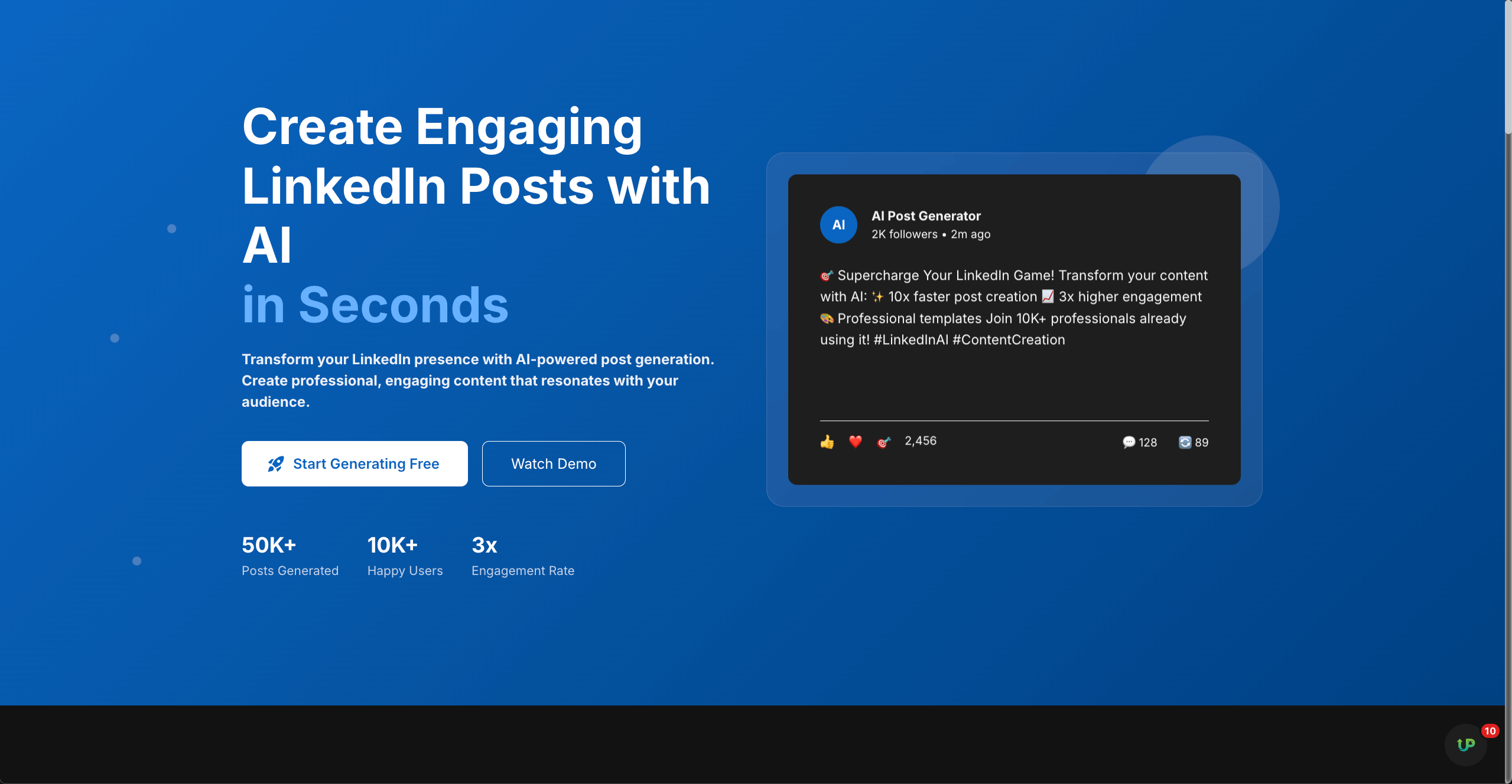 AI LinkedIn Post Writer - Social media content creation tool